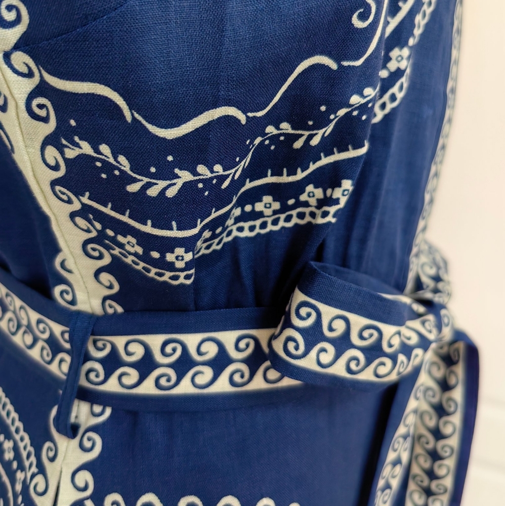 Alemais Oceane belted printed linen mini shirt dress - Picture 8 of 11